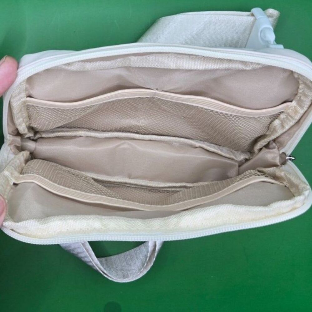 "NANA" Chenille Letter Crossbody Bag Beige - Picture 3 of 3